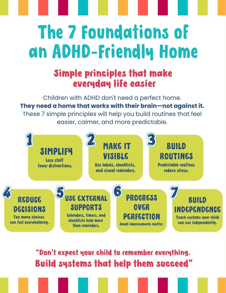 ADHD Routine Toolkit for Families Kids | 33 Printable Visual Schedules, Checklists & Calm Down Tools | Organization | PDF Download image 2