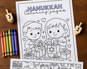 Chanukka-Aktivitätspaket für Kinder | Malvorlagen, Labyrinthe, Wortsuche, Dankbarkeitsaufforderungen und Spiele | Druckbares PDF zum sofortigen Download