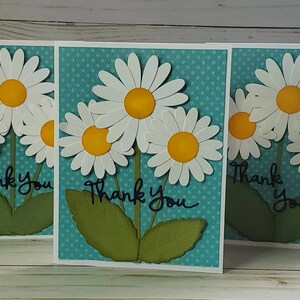 Daisy Thank You Card, Handmade Thank You, Greeting Card Handmade, Thank You Card, Card With Daisy image 2