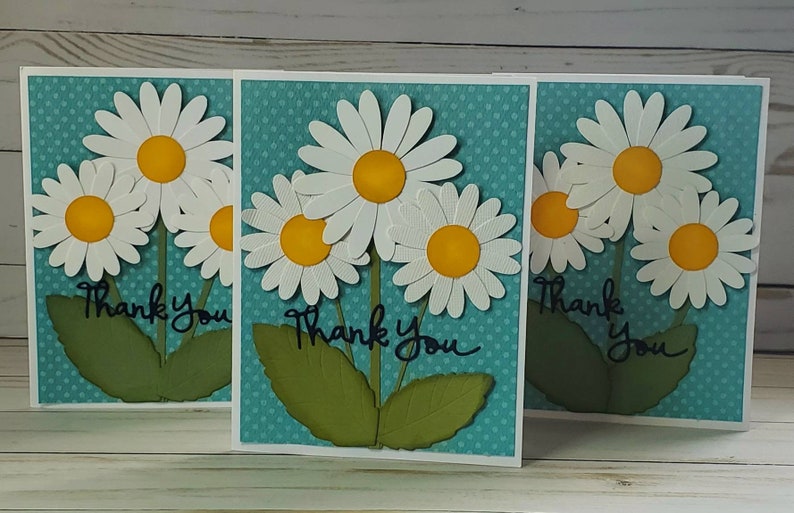 Daisy Thank You Card, Handmade Thank You, Greeting Card Handmade, Thank You Card, Card With Daisy image 2