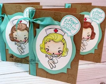Feel Better Soon, Get Better Soon Card, Get Well Card, Nurse Card, Recovery Card, Nurse Card, Nurse Feel Better Card