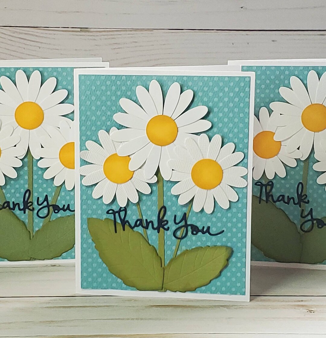 Daisy Thank You Card Handmade Thank You Greeting Card - Etsy