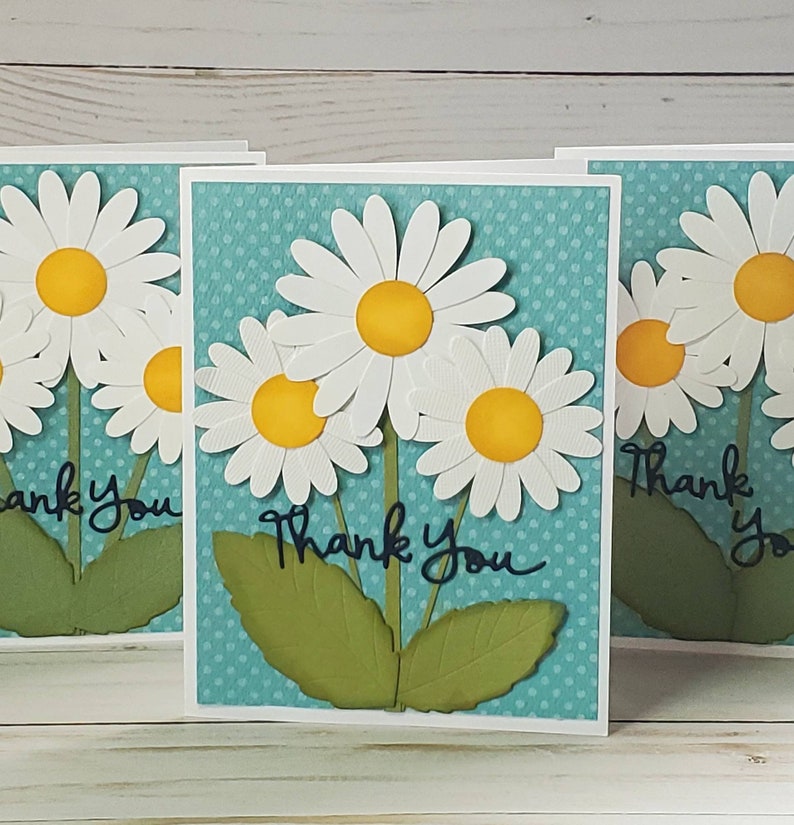 Daisy Thank You Card, Handmade Thank You, Greeting Card Handmade, Thank You Card, Card With Daisy image 3