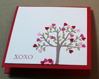 Mini Valentine Cards - Kids Valentne Cards - XOXO - Heart Tree  - Valentine Card Set