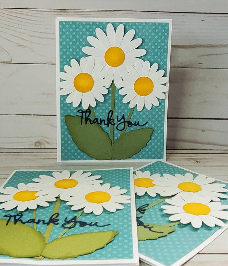 Daisy Thank You Card, Handmade Thank You, Greeting Card Handmade, Thank You Card, Card With Daisy image 4