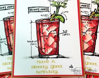 Have A Bloody Good Birthday,  Bloody Mary Birthday Card,  Funny Birthday Card, Boozy Birthday Card