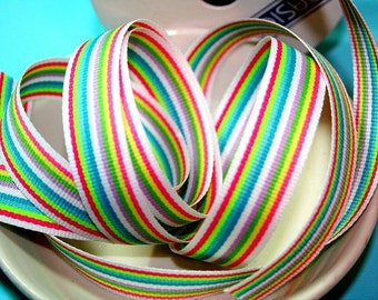 Bright Rainbow Grosgrain Ribbon