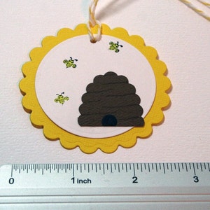 Bee Gift Tag Set of 4 Fanciful Bee Hive Gift Tag Medium image 3