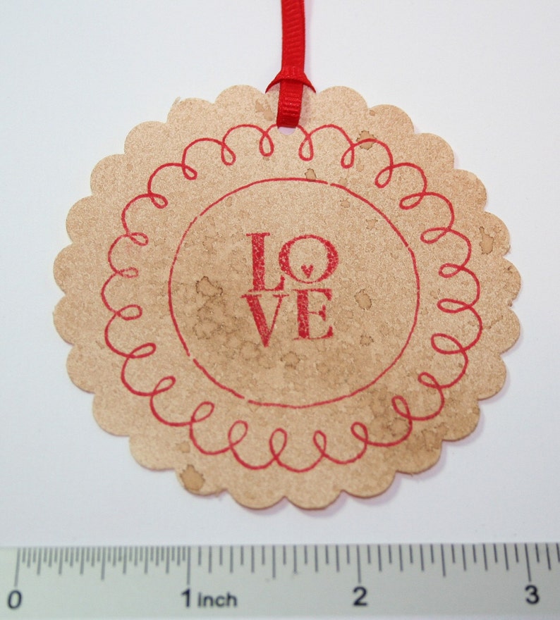 Valentine Tags Love Vintage Style Valentine Tags Scalloped Shabby Valentine Set of 4