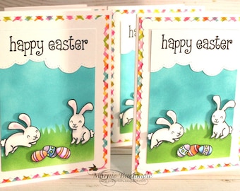 Happy Easter Card, Happy Easter Bunny Card, Handmade Greeting Card