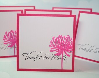 Thanks So Much - Mini Note Card - Pretty Pink - Set of 6 - Thank You Cards