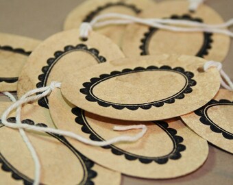 Vintage Inspired, Oval Tag, Coffee Stained, Gift Tag (Set of 8),  Rustic Paper Tag, Rustic Tag