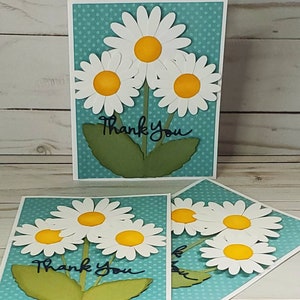 Daisy Thank You Card, Handmade Thank You, Greeting Card Handmade, Thank You Card, Card With Daisy image 1