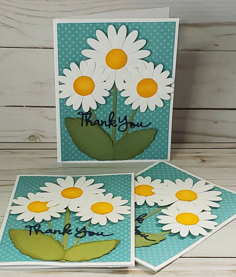 Daisy Thank You Card, Handmade Thank You, Greeting Card Handmade, Thank You Card, Card With Daisy image 1