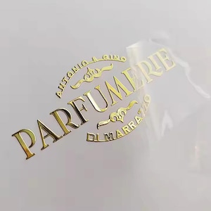 Custom Metallic Transfer Labels – UV Metal-Look Stickers | Personalized Logo/Brand Labels, Waterproof, Heat-Activated Gold/Silver Effect