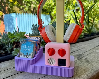 Yoto Mini Groover All-In-One Dock | Ribbed Charging Dock with Card Holder & Headphone Stand | Designed to Fit Yoto Mini