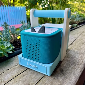 Toniebox 2 Travel Caddy-Travel Case | Carry Caddy with Tonie Figure Storage & Charging Hole | Flip-Lid Design | Designed to Fit Toniebox 2