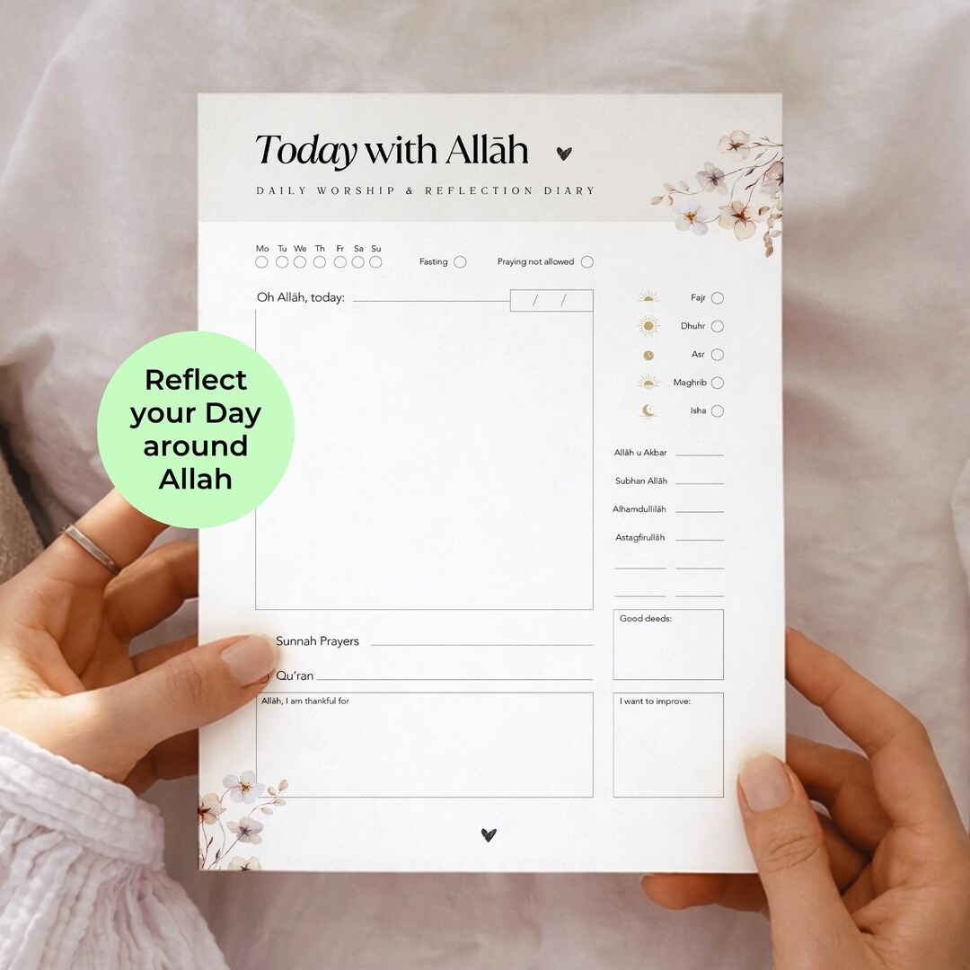 Islamic Daily Planner Printable | Salah Chart Tracker | Muslim ...
