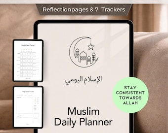 Muslim Daily Planner – Islamic Prayer, Quran, Dhikr Tracker (Digital Download)