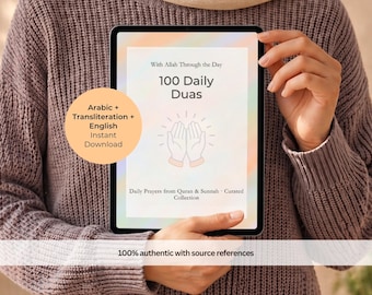 100 Daily Duas Dua Book, Quranic Duas PDF Printable, Daily Duas for Muslims, Arabic Transliteration, Authentic Dua Collection, Gift Reverts
