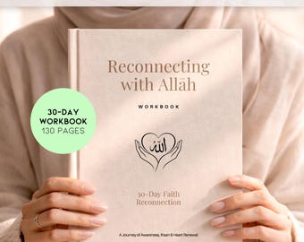 Islamic Reflection Journal | 30-Day Muslim Self Improvement Workbook (Digital Download)