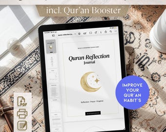Quran Reflection Journal – Daily Tracker & Study Guide (Printable PDF)