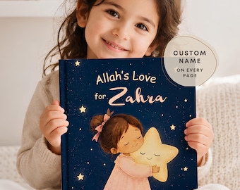 Personalisiertes islamisches Bilderbuch | Reimendes Gute-Nacht-Gebet als Erinnerungsstück | Islamisches Kinderbuch | Geschenk für muslimische Kleinkinder (Jungen und Mädchen)