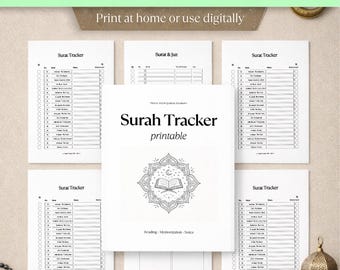 Quran Journal | Surah Tracker, Islamic Study Planner (Printable PDF)