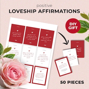 50 Relationship Affirmation Cards – Strengthen Your Love | Couples&#39; Mindfulness & Self-Growth Printables | Perfect Gift for Partners