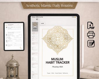 Islamic Habit Tracker | Daily Prayer, Dhikr, Good Deeds (Printable PDF)