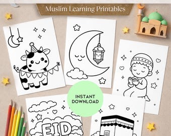 Islamic Homeschool Coloring Pages | Muslim Learning Printables (Digital Download)