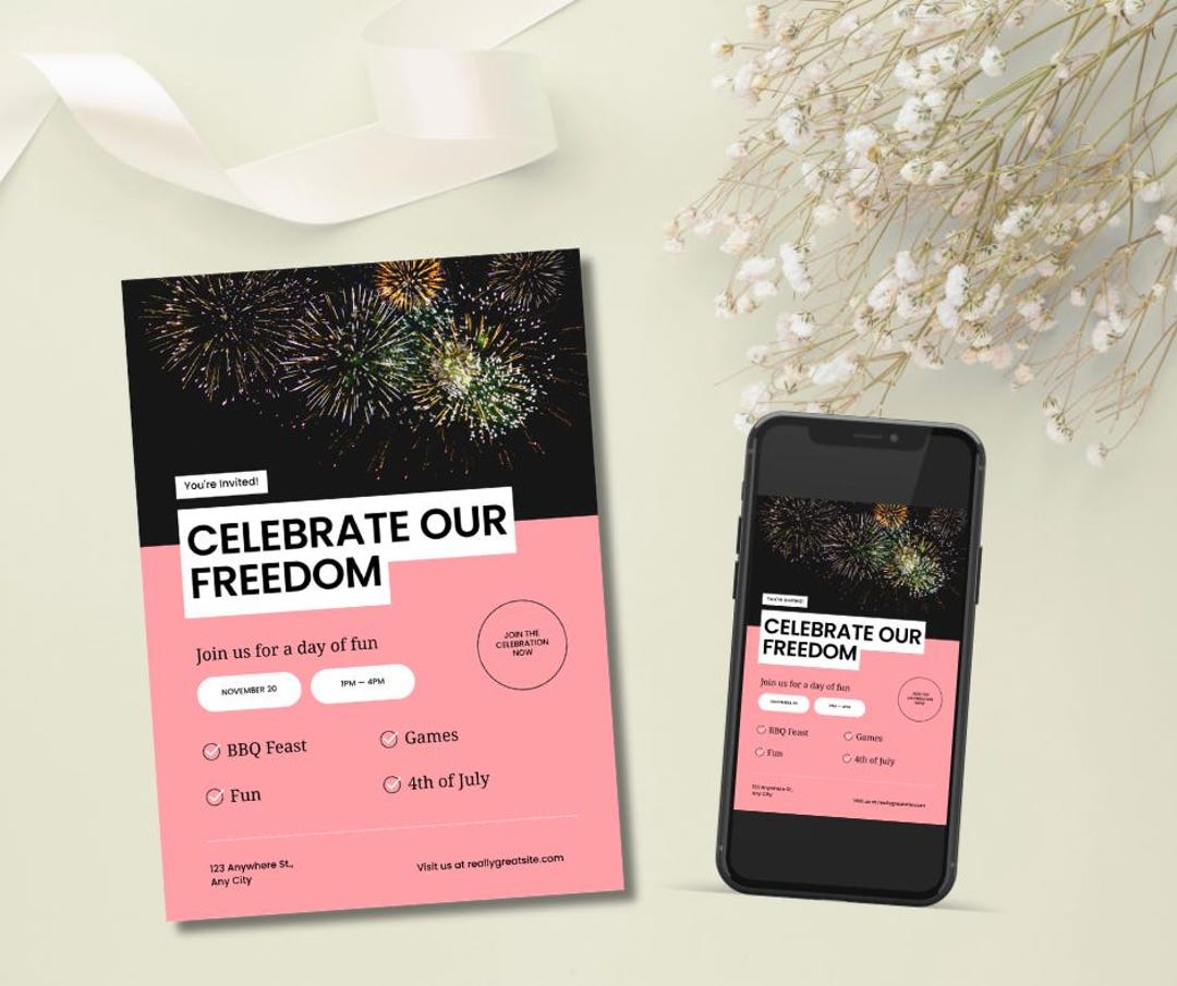 4th of July Freedom Party Invitation - Etsy