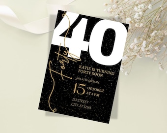 40歳の誕生日招待状テンプレート