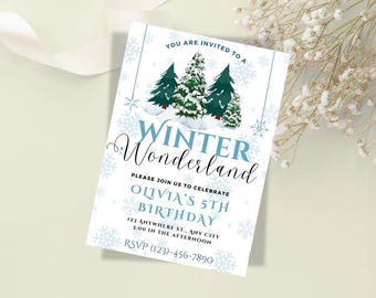 Winter Wonderland Birthday Invitation Template