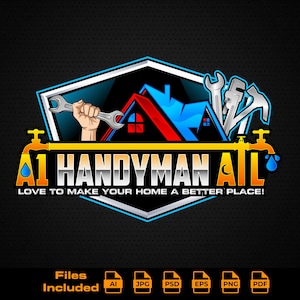 Handyman Logo Plumbing Logo Home Improvement Logo Home Repair Logo Home Services Logo Home Maintenance Logo Construction Logo