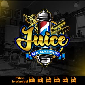 Logotipo de barbería SVG, logotipo de barbero SVG, logotipo de corte de pelo SVG, logotipo de peluquero SVG, logotipo de poste SVG, logotipo de desvanecimiento SVG, logotipo de cortes SVG, logotipo personalizado SVG