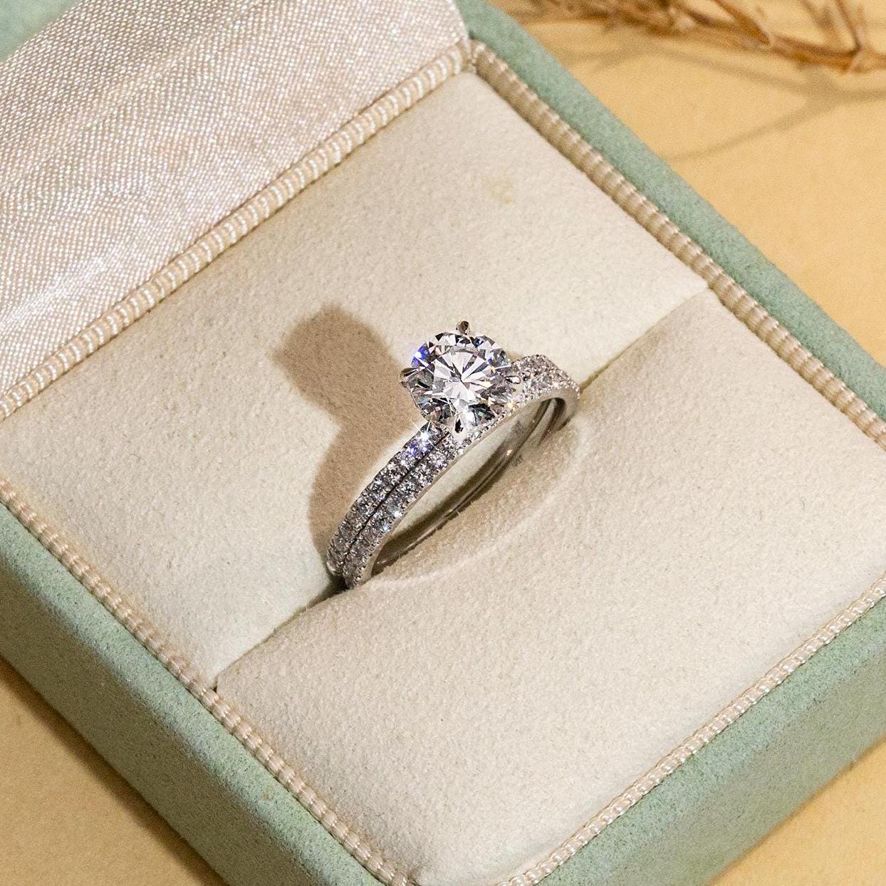 Round Cut • Lab Grown Diamond • 1.8CT • 18K • White Gold Ring • Engagement • Fancy • Minimalist • Promise Ring • Wedding Ring• ByMissDiamond