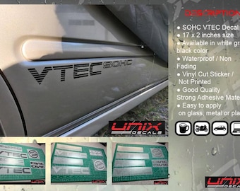 Calcomanía para coche resistente a la intemperie SOHC VTEC (2 unidades)