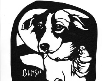 Double Pet Portrait - papercut artwork