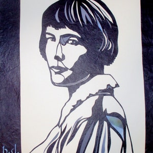 Scherenschnitt-Porträt von H.D. - Hilda Doolittle - Dichterin und Künstlerin 1886-1961