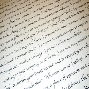 Text Block Ketubah simple style English only Italic calligraphy image 1