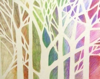 Linden Tree ACEO - pastel colors - 2.5 x 3.5 inches