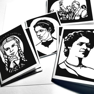 Justice Heroes Cards 4x6 inches with envelope prints from my papercut portraits your choice or suggest someone image 1