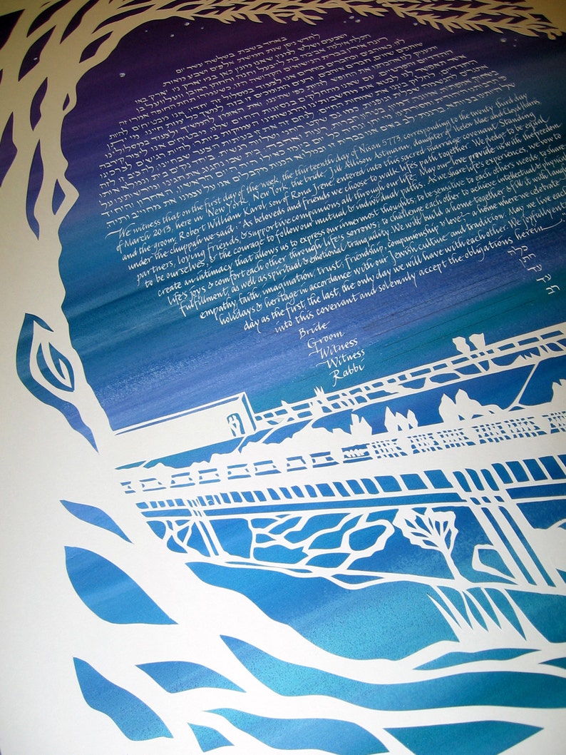 Wedding Art High Line Papercut Ketubah New York City image 4