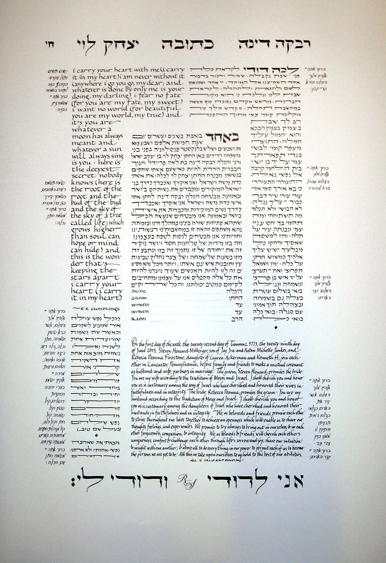 Talmud Page Ketubah Calligraphy by Hand - Etsy