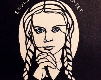 Papercut Portrait - GRETA THUNBERG - Swedish teen climate activist - leader of the Euro School Strikes