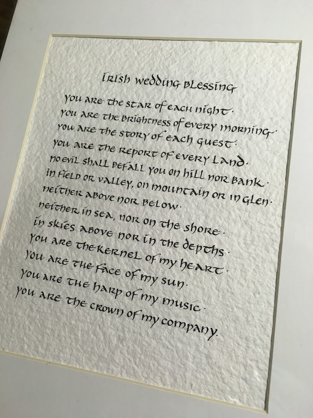Irish Wedding Blessing - Original Calligraphy Art - 8x10 Inches - Mat ...