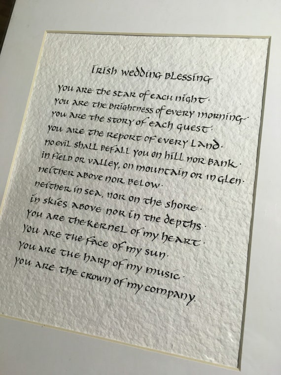Irische Hochzeit Segen Original Kalligraphie Kunst 8 X 10 Etsy