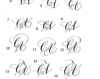 Fancy Monogram - hard copy and jpg file available - stationery too