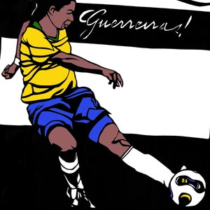 Guerreiras - Fútbol Femenino Brasileño - Fútbol - Homenaje al Jugador de Fútbol - impresión de tarjetas